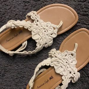 beige american eagle sandals